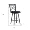30" Black Faux Leather and Iron Bar Height Swivel Bar Chair