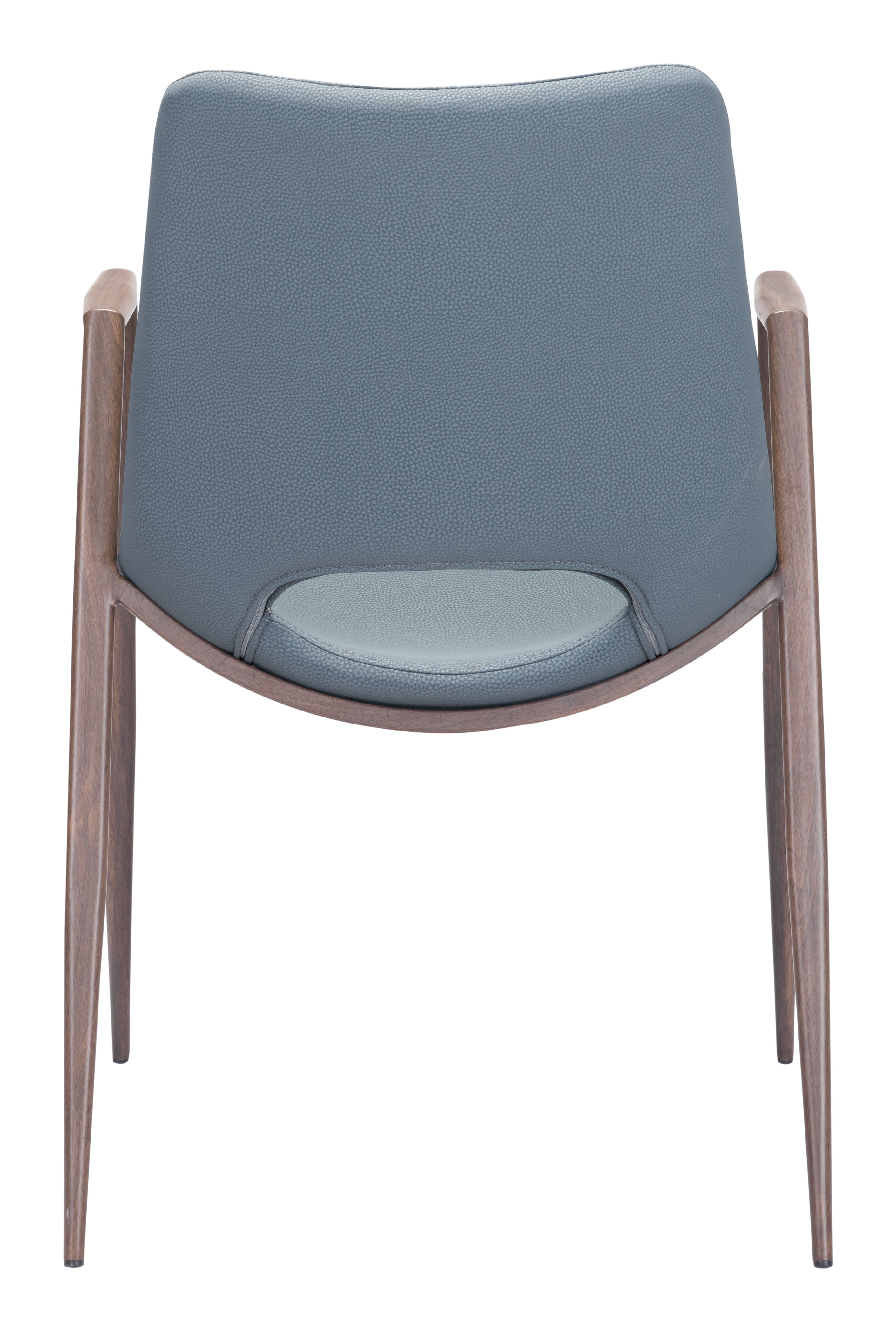 Desi Dining Chair Azure Gray & Walnut