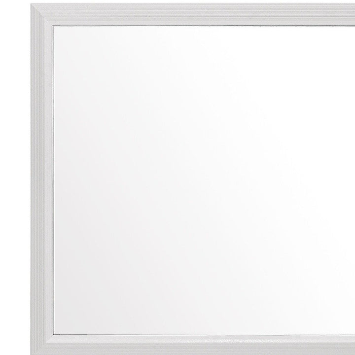 35" White Framed Dresser Mirror