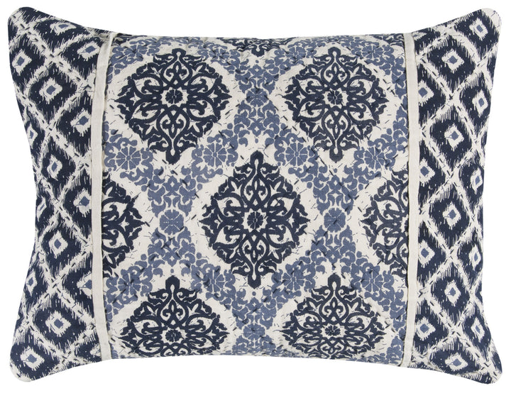 Blue & Ivory Damask Queen Quilt – Classic Soft Microfiber Bedding | Trufairs