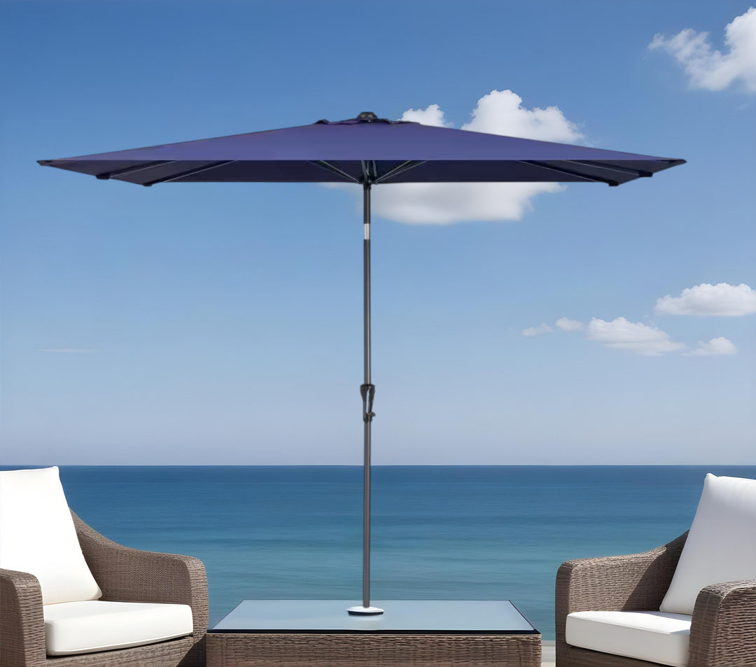 Navy Shade Pro - 9x5ft Rectangular Tilt Market Umbrella with Crank System