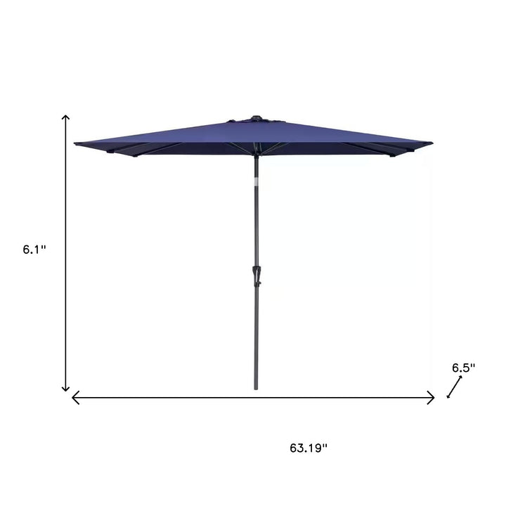 Navy Shade Pro - 9x5ft Rectangular Tilt Market Umbrella with Crank System