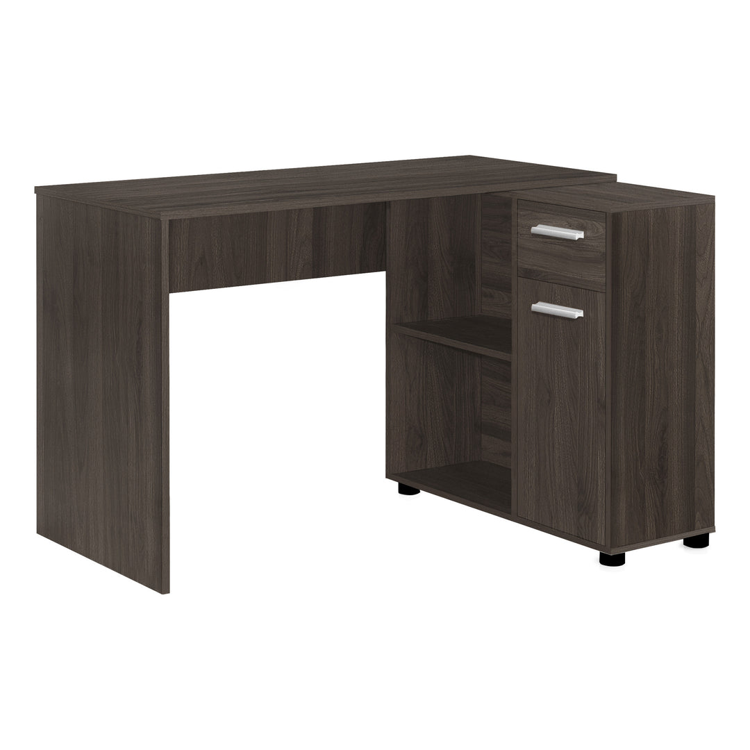 46" Brown Wood L Shape Computer Desk