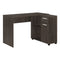 46" Brown Wood L Shape Computer Desk