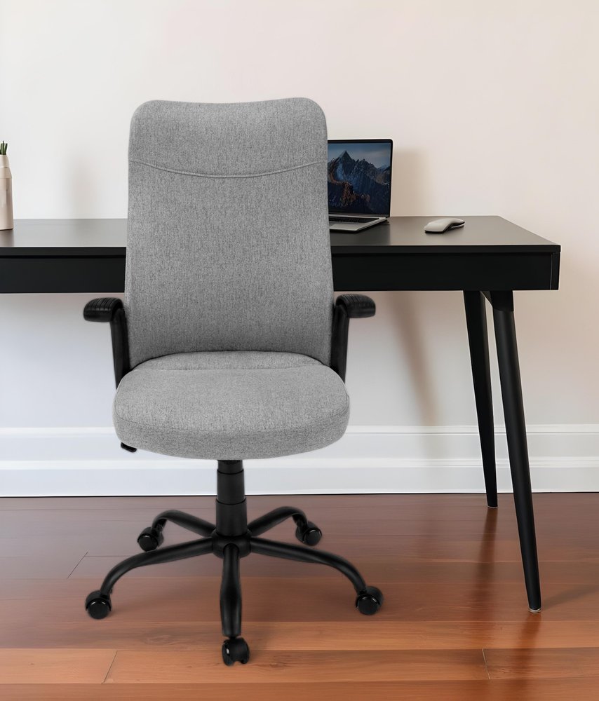 Gray and Black Rolling Drafting Chair