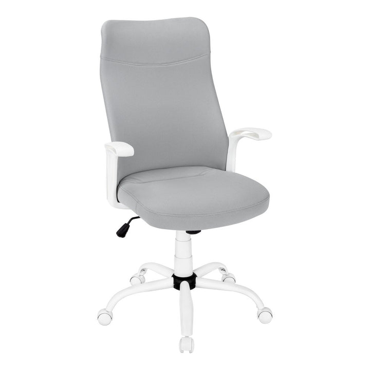 Gray and White Rolling Drafting Chair