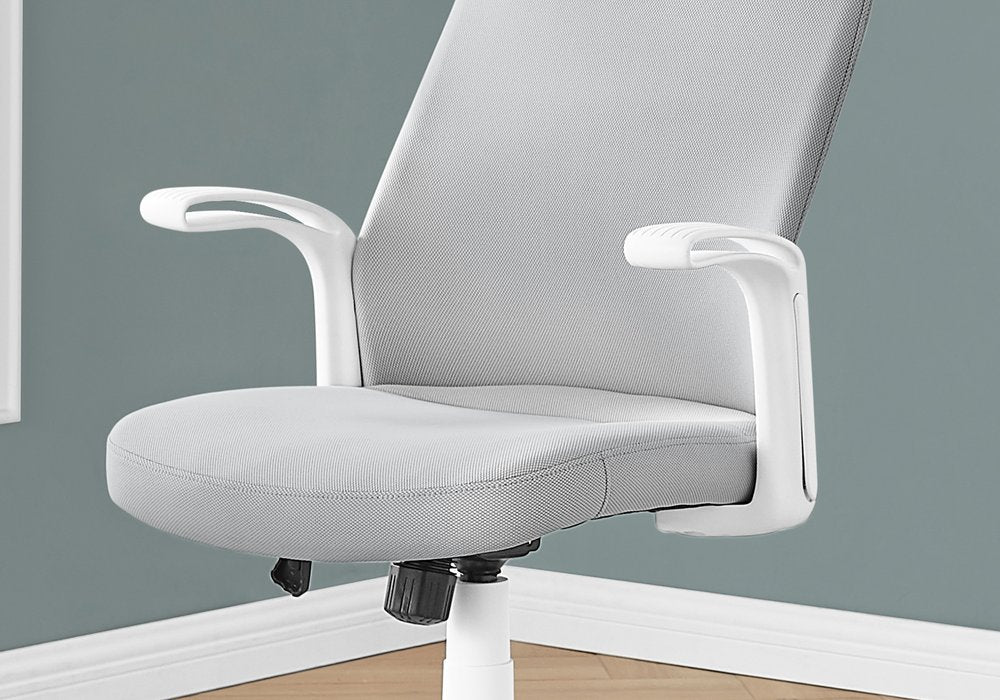 Gray and White Rolling Drafting Chair
