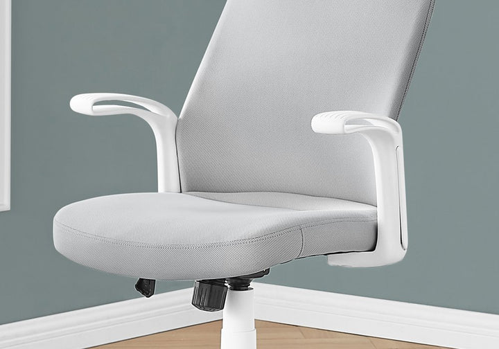 Gray and White Rolling Drafting Chair