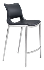 Ace Counter Stool Black & Silver