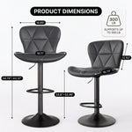 COUNTER BAR STOOLS SET OF 2 – ADJUSTABLE SWIVEL FAUX LEATHER SEATS - 4