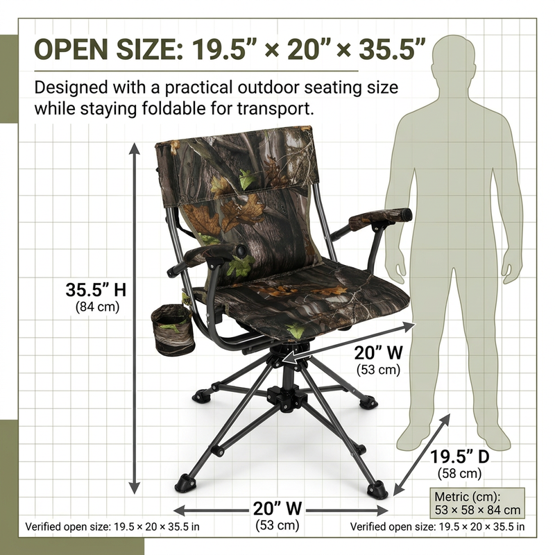 Portable Adjustable Hunting Chair with Swivel & Heated - 4