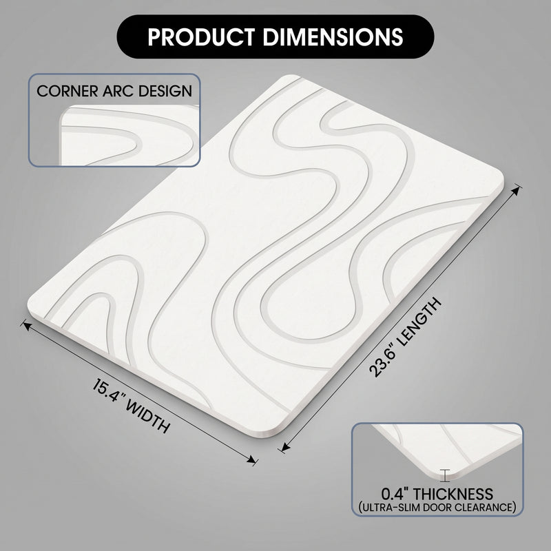 STONE BATH MAT – QUICK-DRY DIATOMACEOUS EARTH SHOWER MAT - 4