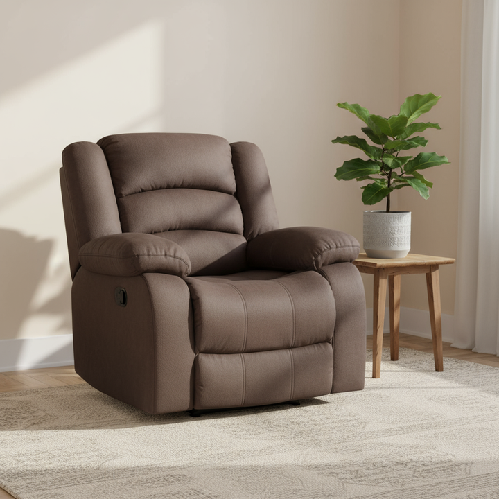 40" Contemporary Brown Fabric Chair