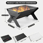 Portable Folding Charcoal Grill & Campfire Fire Pit - 4