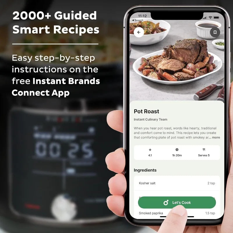 Wi-Fi Smart 10-in-1, Pressure Cooker,Slow Cooker,Rice Cooker,Steamer,Sauté Pan,Yogurt Maker,Warmer,Canning Pot,Sous Vide