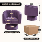 Channel Tufted Swivel Accent Chair – Velvet Barrel Chair - 4