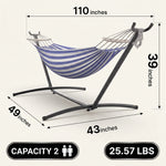 Double Hammock with Stand – Portable, Adjustable & 600lb Capacity for Indoor & Outdoor - 4