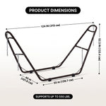 Adjustable 9-14FT Heavy-Duty Hammock Stand – 550-660LBS Outdoor/Indoor Steel Frame - 4