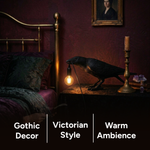 Gothic Raven Lamp – Dark Academia Table Light - 4