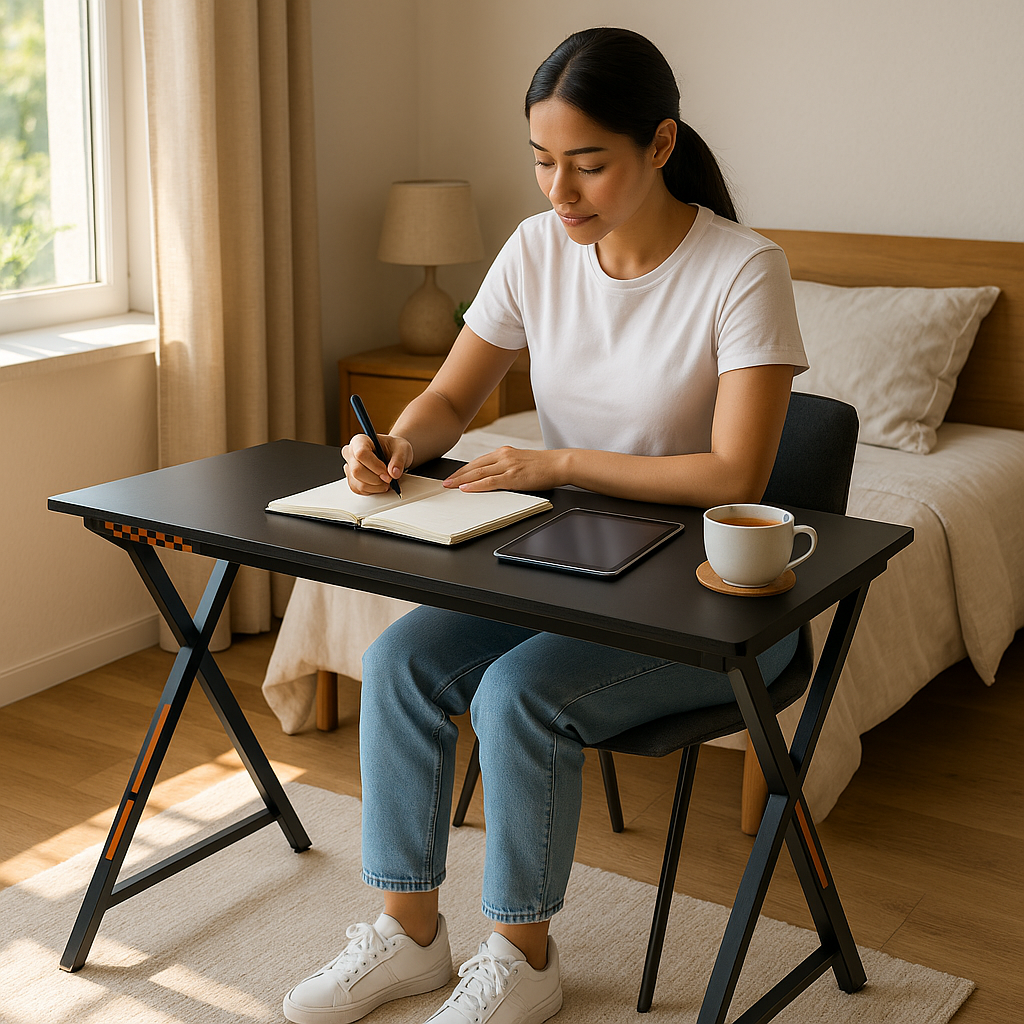 CompactEase Modern Ergonomic Desk for Small Spaces