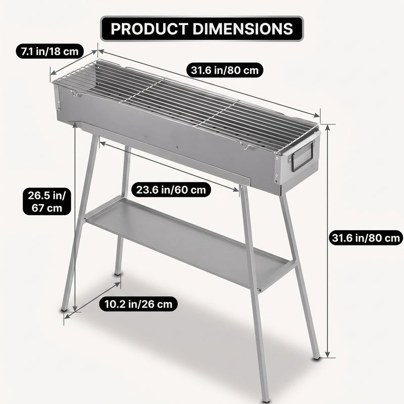 PORTABLE CHARCOAL HIBACHI GRILL – COMMERCIAL-QUALITY FOLDABLE BBQ GRILL FOR CAMPING, BACKYARD & OUTDOOR COOKING - 4