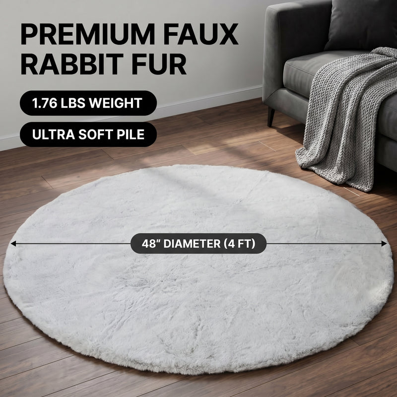 Faux Rabbit Fur Shaggy Rug – Ultra Soft Fluffy Machine Washable Area Rug for Bedroom, Living Room & Teen Room - 4