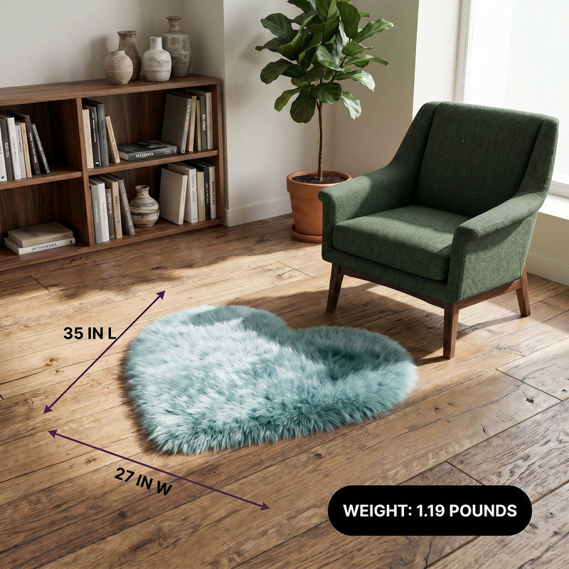 Heart Shaped Rug – Fluffy Faux Fur Plush Decor - 4(1)