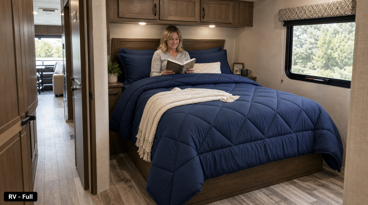 7-Piece Comforter Set with Sheets – Down Alternative Fill - fit and scale image 4