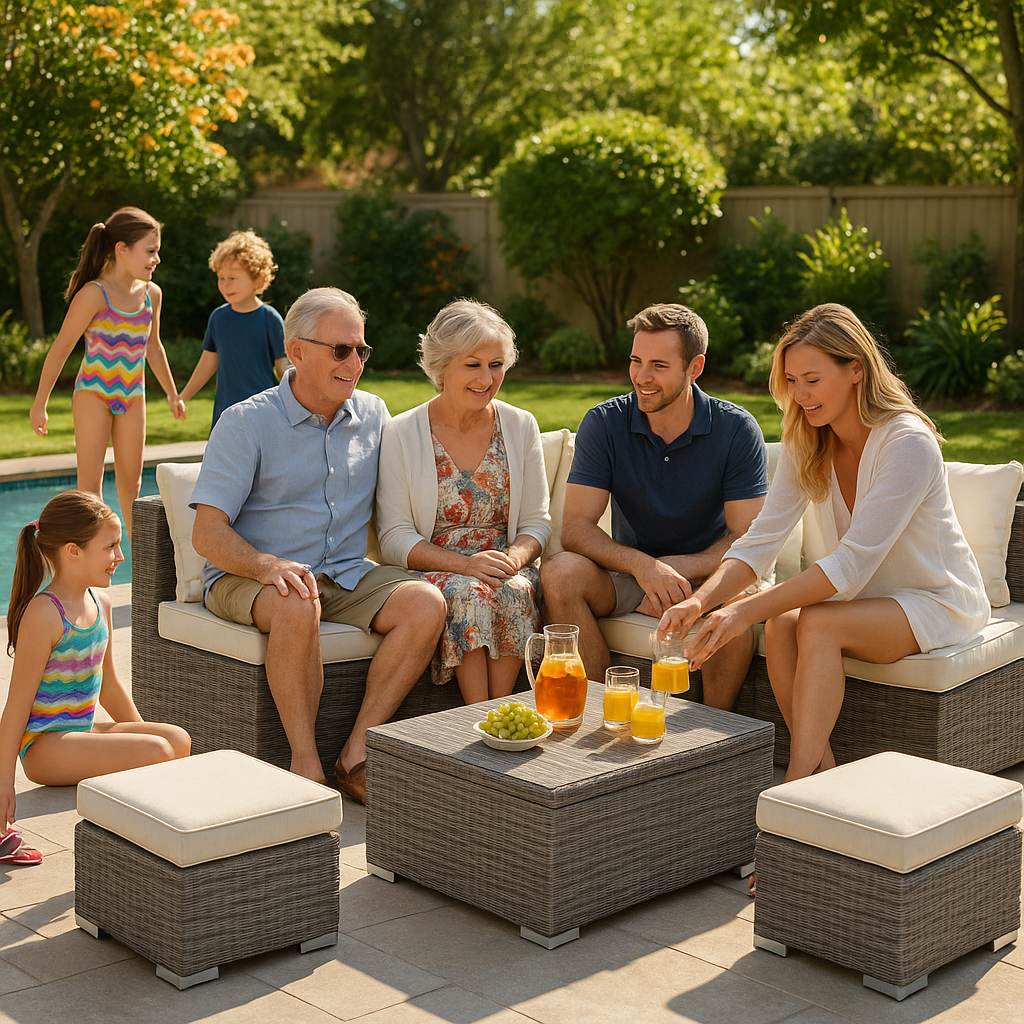 Exclusive 8-Pieces Outdoor Patio Furniture Set - Premium Garden Conversation Wicker Sofa Collection