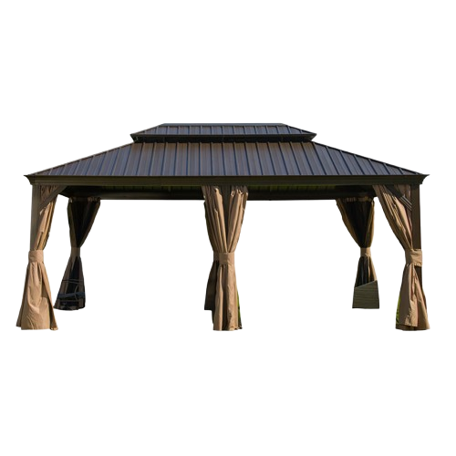 Exclusive 12' x 18' Hardtop Gazebo - Premium Outdoor Aluminum Frame Pavilion with Galvanized Steel Double Roof