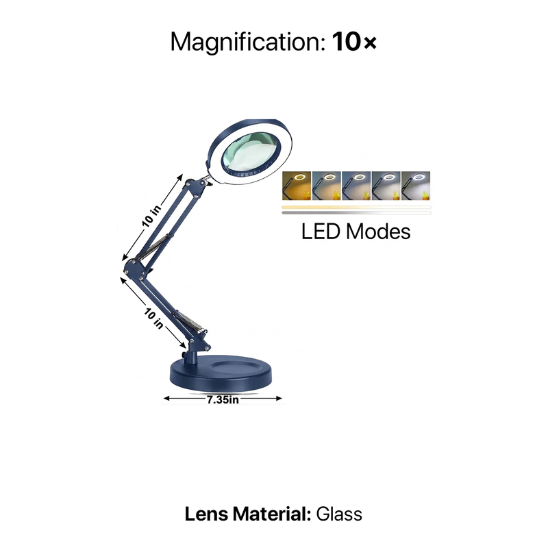 10X to 30X LED Magnifying Lamp – Desk, Clamp & Floor Stand - 4