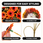 ARTIFICIAL FLOWERS FOR OUTDOORS – UV-RESISTANT FALL MIX - 4