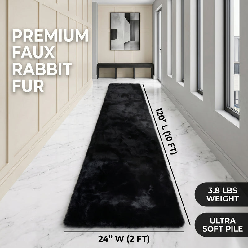 Faux Rabbit Fur Shaggy Rug – Ultra Soft Fluffy Machine Washable Area Rug for Bedroom, Living Room & Teen Room - 4