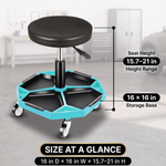360° Swivel Pneumatic Mechanic Stool — 300–330 lbs Capacity, Padded Seat | Trufairs - 4(1)