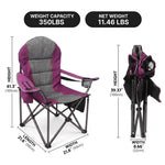 Oversized Portable Camping Chair with Lumbar Support & Cooler Bag - 4 (1)