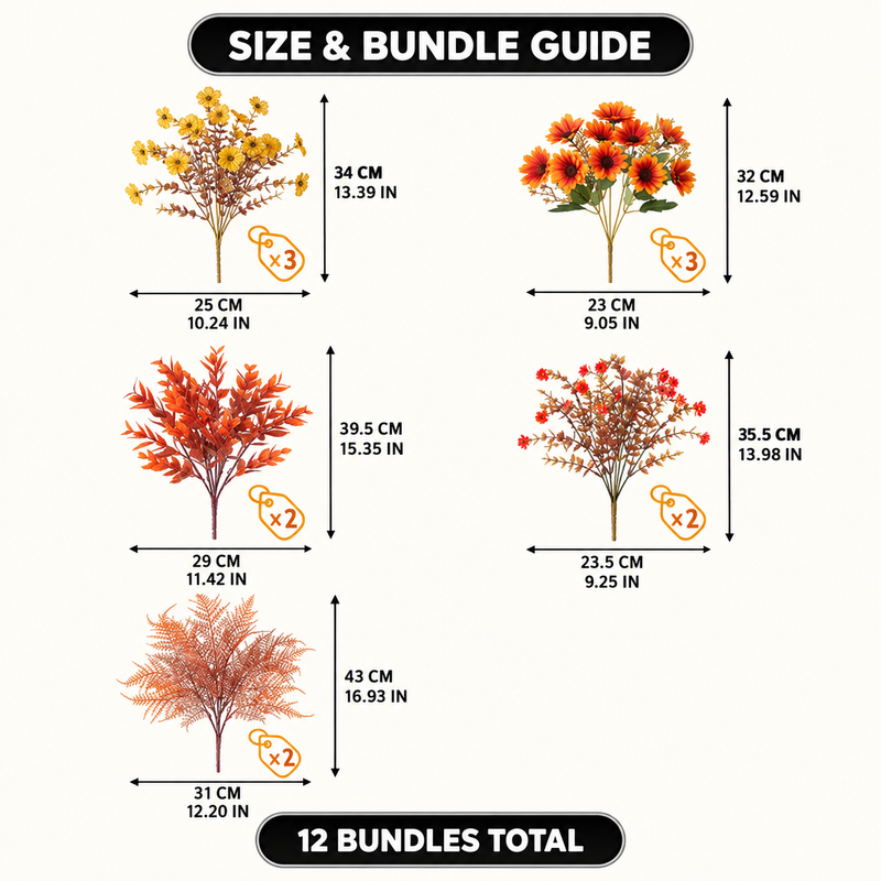 ARTIFICIAL FLOWERS FOR OUTDOORS – UV-RESISTANT FALL MIX - 4(1)