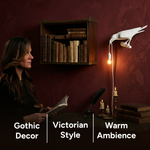 Gothic Raven Lamp – Dark Academia Table Light - 4