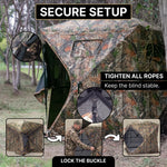 SucceBuy Hunting Blind, 270° & 360° See Through Ground Blind, 2-3 Person / 3-4 Person Pop Up Deer Blind for Hunting with Carrying Bag, Portable Tent - 4