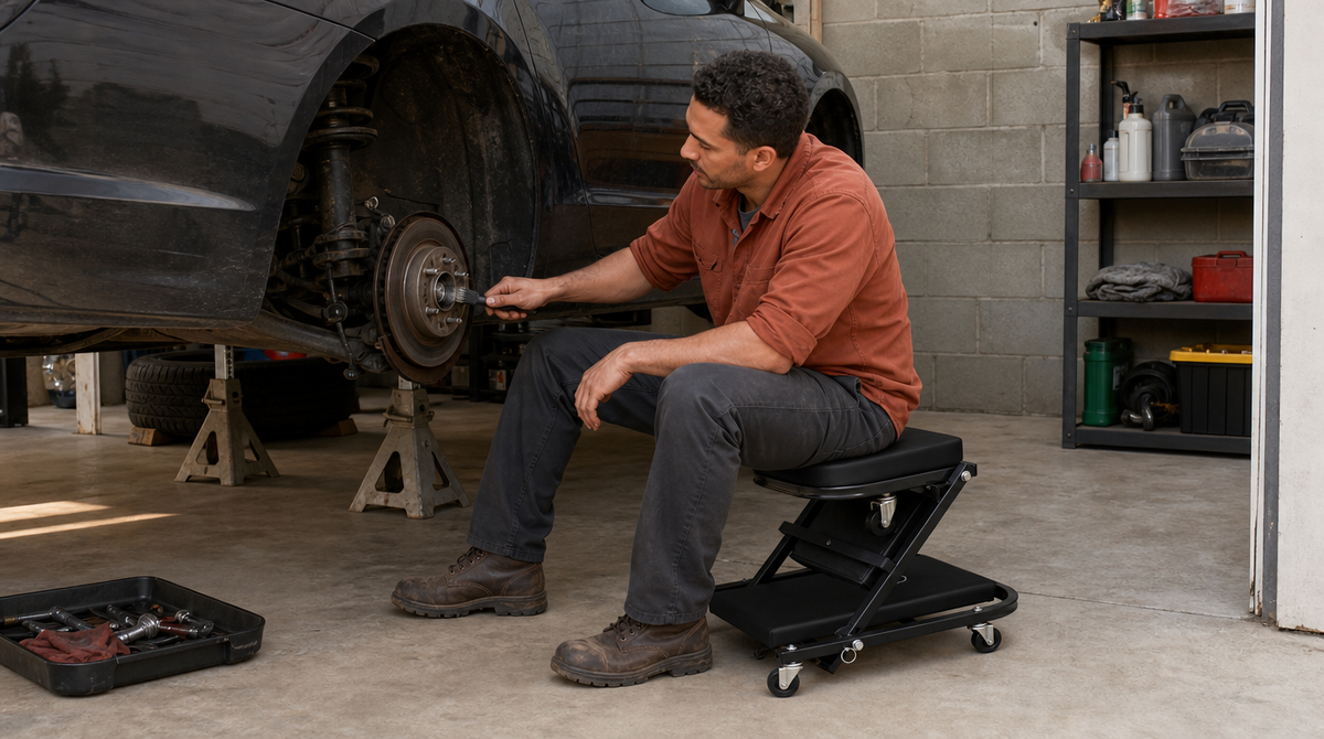 2-in-1 Mechanic Creeper Seat - Folding Z-Creeper, 300-450 lbs - image 4
