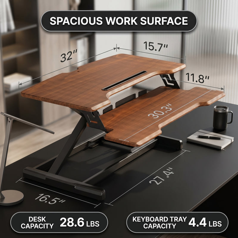 Sit-to-Stand Desk Converter – Adjustable Height Standing Desk Riser - 4