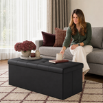 BENCH WITH STORAGE – FOLDING OTTOMAN WITH PADDED SEAT - 4