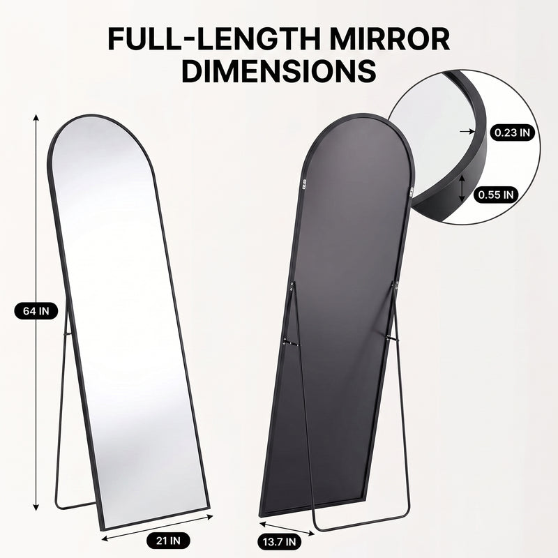 FULL LENGTH MIRROR – ARCHED STANDING & WALL-MOUNT DESIGN - 4