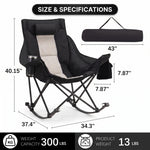Oversized Folding Rocking Camping Chair with Padded Headrest - 4
