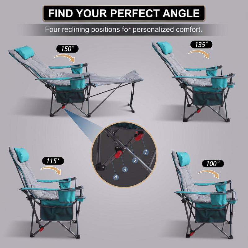 Premium Reclining Outdoor Camping Chair – Adjustable Comfort Seat - 4