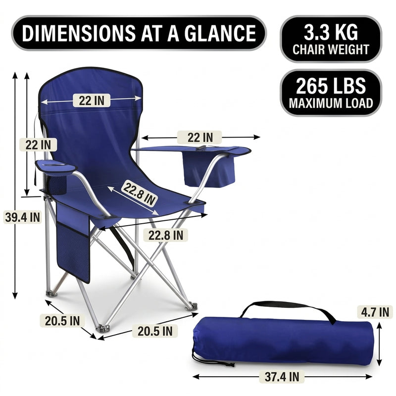 CAMPING CHAIRS – 2-PACK FOLDING CHAIRS WITH COOLER BAG - 4