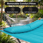 2-Person Outdoor & Indoor Hammock with Adjustable Height, Pillow & Stand – Portable, Sturdy, Colorful - 4