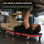 2-in-1 Convertible Z-Creeper Seat - Rolling Mechanic Creeper with Wheels, Under Dash Creeper & Garage Chair for Auto Repair, Low Profile Roller Seat - 4