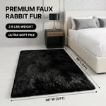 Faux Rabbit Fur Shaggy Rug – Ultra Soft Fluffy Machine Washable Area Rug for Bedroom, Living Room & Teen Room - 4