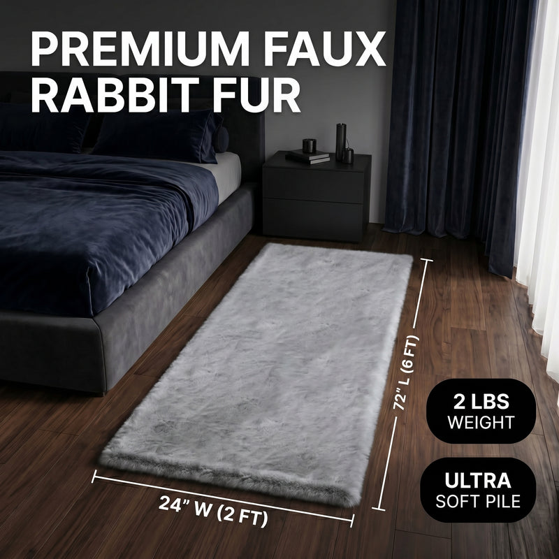 Faux Rabbit Fur Shaggy Rug – Ultra Soft Fluffy Machine Washable Area Rug for Bedroom, Living Room & Teen Room - 4