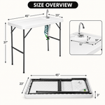 Folding Fish Cleaning Table with Sink & Sprayer Options - 4